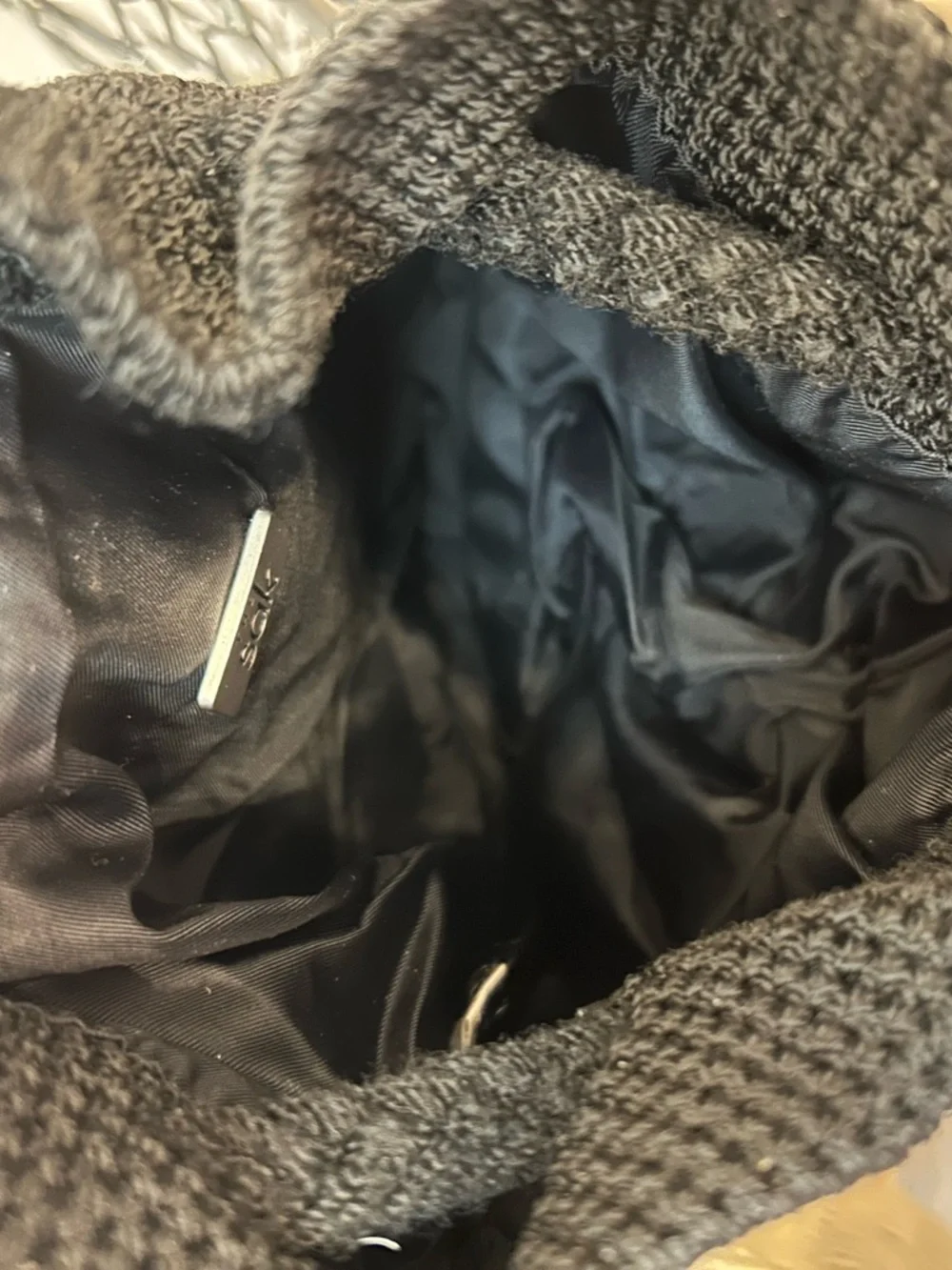 The Sak Black Knit Drawstring Bucket Bag -‎ Women